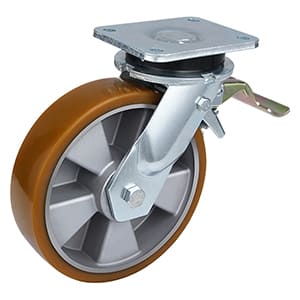 Rodas giratórias com freio traseiro de poliuretano fundido para carga extra pesada de fabricantes Taishan