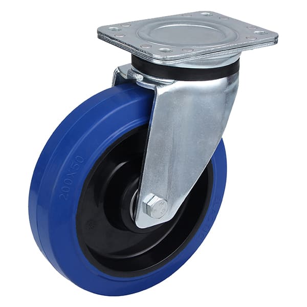 Rodas giratórias de placa giratória de borracha elástica para serviço pesado do fabricante Taishan
