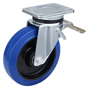 Rodas giratórias com freio traseiro de borracha elástica para serviço pesado da Taishan Company