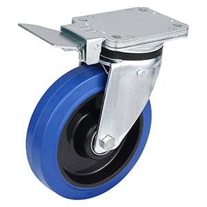 Rodas giratórias de freio central de carga pesada com roda de borracha elástica China Wholesale