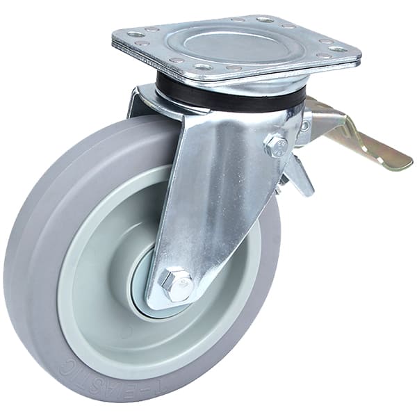 Rodas de rodízio de borracha elástica cinzenta resistente do freio da cauda Taishan Empresa