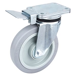 Rodas giratórias de freio central de borracha elástica cinza resistente fabricante Taishan